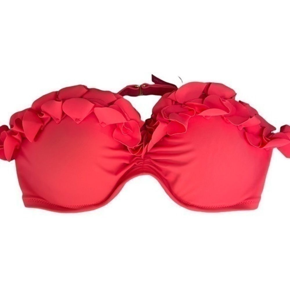 Victoria’s Secret pink ruffles swim bikini top strapless size 36B